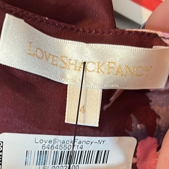 LoveShackFancy “Jansen” Crop Top in Oxblood 4 - Picture 4 of 5